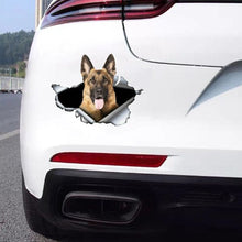 German Shepherd Busting Loose - Sticker 7" x 5" in , durable for dogs