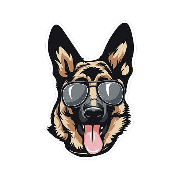 German Shepherd Cool Companion - Sticker 3.5" x 5.5" in , durable for dogs