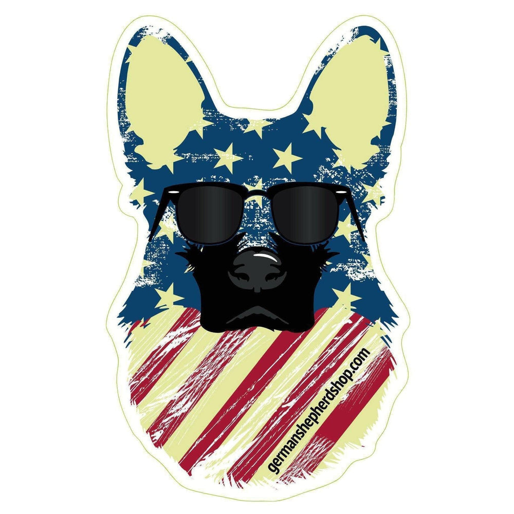 STICKERS/DECALS - German Shepherd Cool Patriot - Sticker Vehicle Decals German Shepherd Shop 