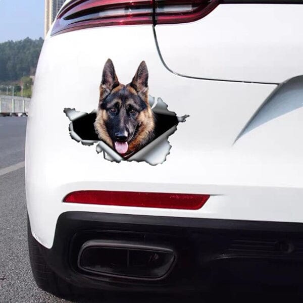 GSD Breaking Out - Sticker 6.5" x 5.5" in , durable for dogs