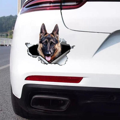 GSD Breaking Out - Sticker 6.5" x 5.5" in , durable for dogs