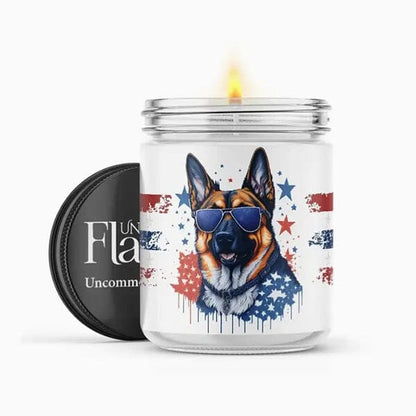 UNCOMMON FLAME - Americana Dog Candle in Apple Cider & Clove, durable for dogs