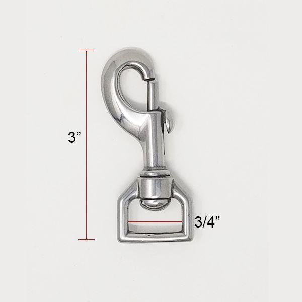 GSS - 3/4" Stainless Steel Swivel Bolt Snap in , durable Pet Supplies for dogs