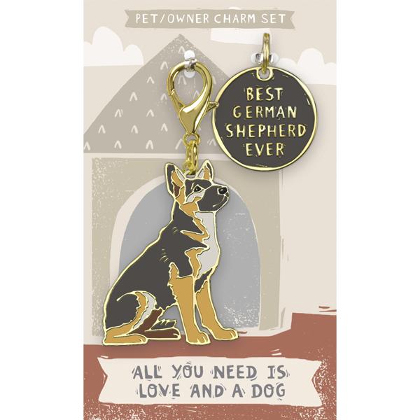 PBK - Best German Shepherd Ever - Charm Set in , durable Pet Bells & Charms for dogs