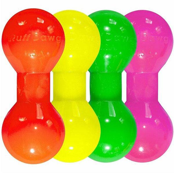 RUFF DAWG - Big Dawg Indestructible Rubber Floating Barbell Chew Toy - Guaranteed For Life in , durable Dog Toys for dogs