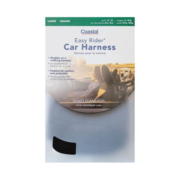 COASTAL PET - Easy Rider Car Harness - Black in Large, durable Pet Collars & Harnesses for dogs