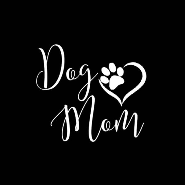 Dog Mom - Stickers in Silver, durable Vehicle Decals for dogs
