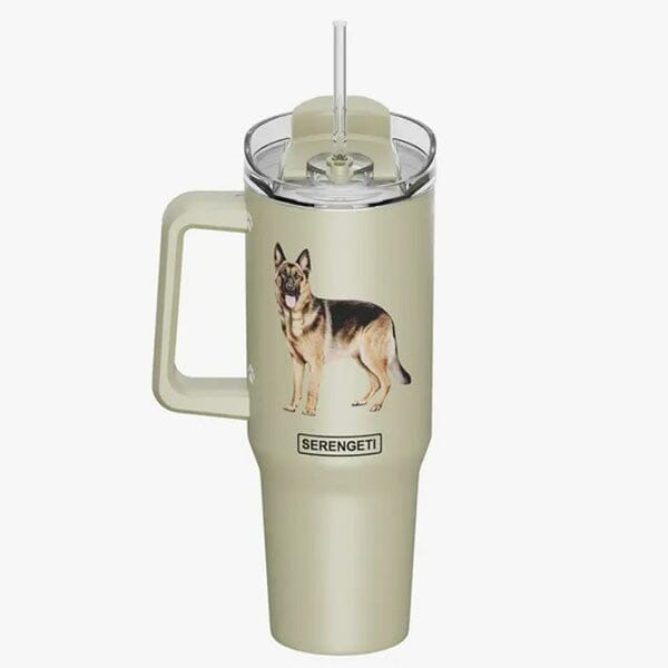 E&S - German Shepherd 40 oz Tumbler with Handle and Straw Lids in , durable tumbler for dogs