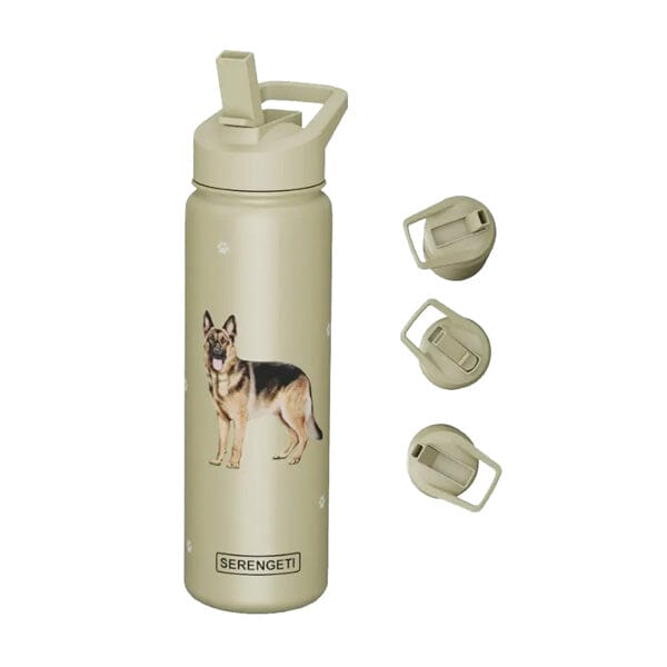 E&S - German Shepherd Stainless Steel Water Bottle 24 Oz SERENGETI in , durable for dogs