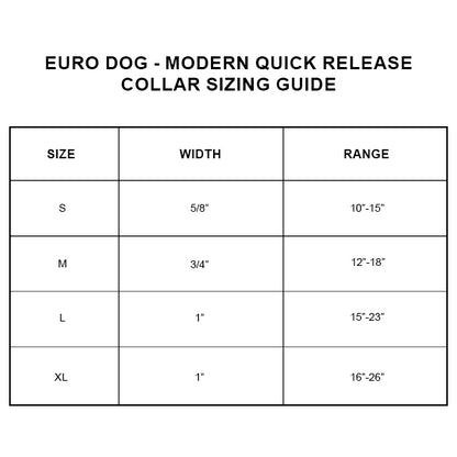 EURO DOG - Genuine Leather Modern Quick Release Dog Collar in , durable for dogs