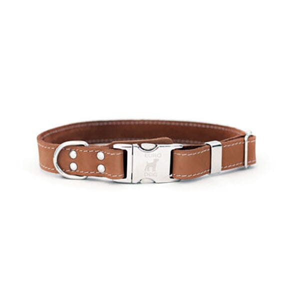 EURO DOG - Genuine Leather Modern Quick Release Dog Collar in Small, durable for dogs