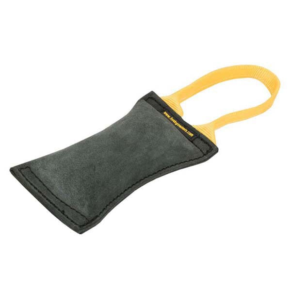 FOR DOG TRAINERS - Drive and Retrieve Building Tool - Leather Bite Tug with 1 Handle in , durable for dogs