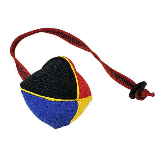 FOR DOG TRAINERS - French Linen Bite Ball On A Strap in Medium 3.5", durable Pet Training Aids for dogs