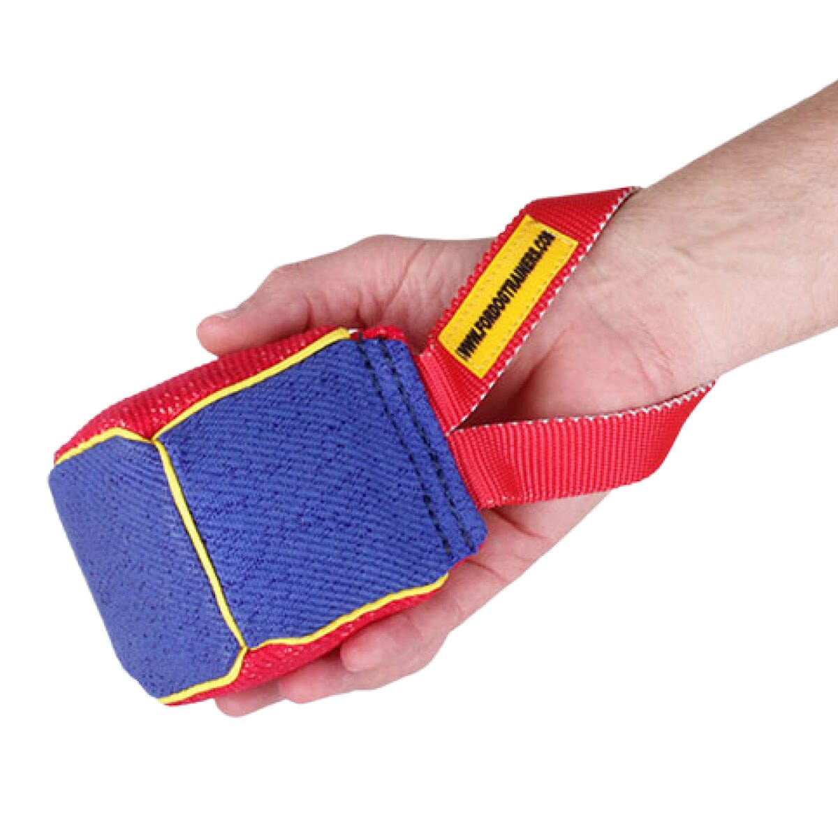 FOR DOG TRAINERS - French Linen Square Bite Dog Tug - 4" x 4" in , durable for dogs