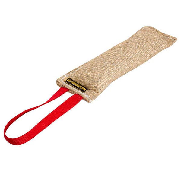 FOR DOG TRAINERS - Jute Bite Tug With One Handle 12" x 2" For Dog Trainers 