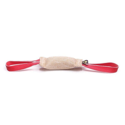 FOR DOG TRAINERS - Jute Puppy Bite Tug with Two Handles 8" x 2" in , durable for dogs