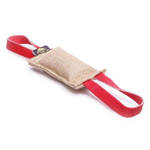 FOR DOG TRAINERS - Jute Puppy Bite Tug with Two Handles 8" x 2" in , durable for dogs