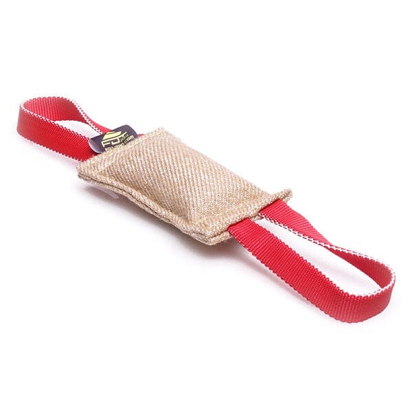 FOR DOG TRAINERS - Jute Puppy Bite Tug with Two Handles 8" x 2" For Dog Trainers 