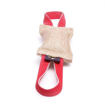 FOR DOG TRAINERS - Jute Puppy Bite Tug with Two Handles 8" x 2" in , durable for dogs