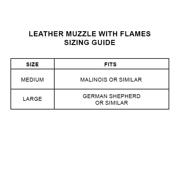 FOR DOG TRAINERS - Leather Muzzle with Hand-Painted Flames in , durable for dogs