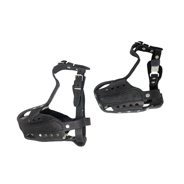GAPPAY - Leather Bump Muzzle with Steel Rail & Steel Clasp in , durable for dogs