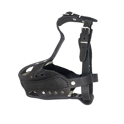 GAPPAY - Leather Bump Muzzle with Steel Rail & Steel Clasp in German Shepherd, durable for dogs