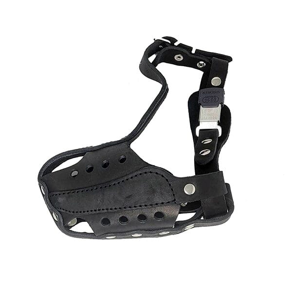 GAPPAY - Leather Bump Muzzle with Steel Rail & Steel Clasp in Malinois, durable for dogs