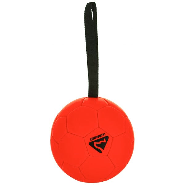 GAPPAY - Leather Soccer Ball Tug Toy - Large in Neon Orange, durable Dog Toys for dogs