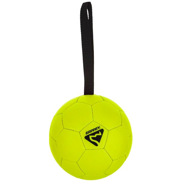 GAPPAY - Leather Soccer Ball Tug Toy - Large in Neon Yellow, durable Dog Toys for dogs