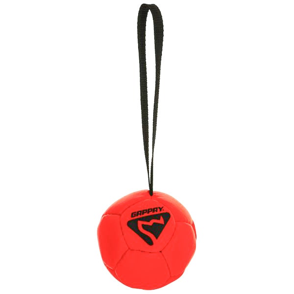 GAPPAY - Leather Soccer Ball Tug Toy With Squeaker - Small in Neon Orange, durable Dog Toys for dogs