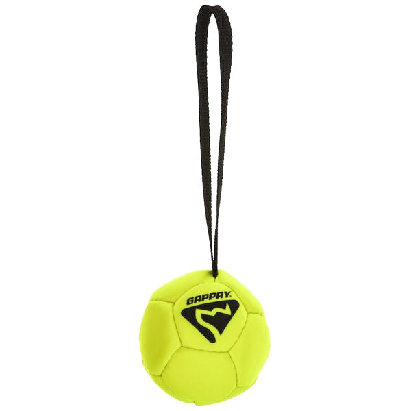 GAPPAY - Leather Soccer Ball Tug Toy With Squeaker - Small in Neon Yellow, durable Dog Toys for dogs