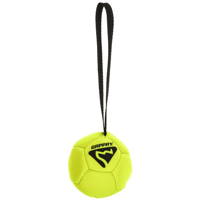 GAPPAY - Leather Soccer Ball Tug Toy With Squeaker - Small in Neon Yellow, durable Dog Toys for dogs