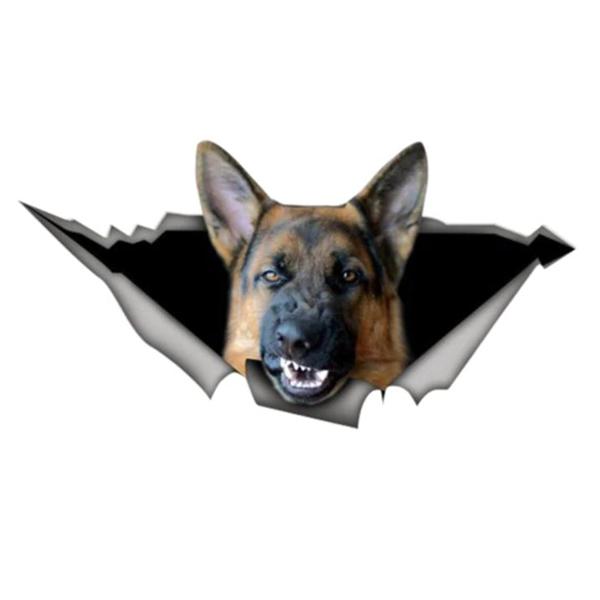 German Shepherd Growling Out - Sticker 5" x 2.75" in , durable Vehicle Decals for dogs