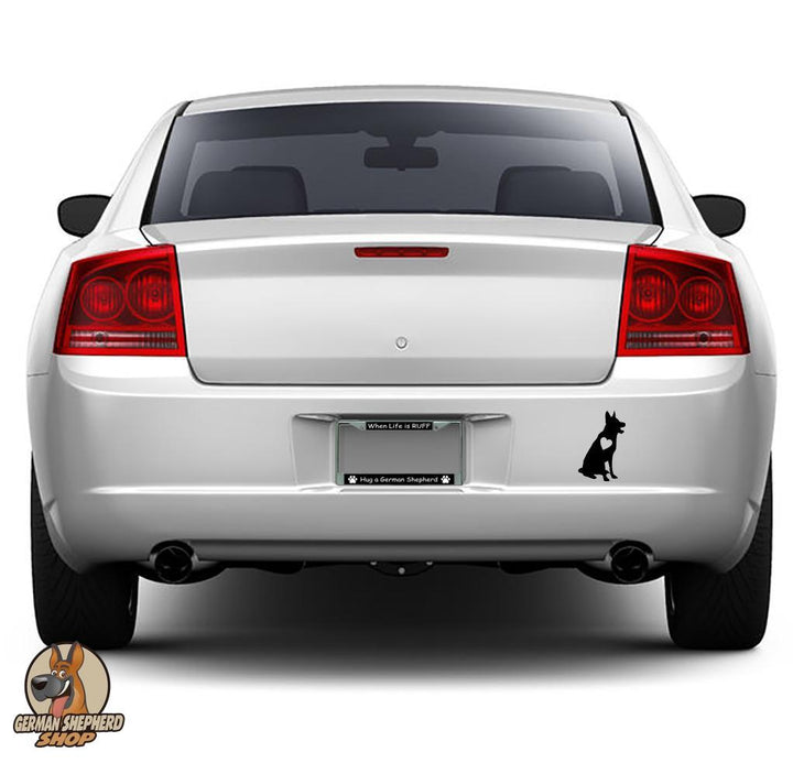 STICKERS/DECALS - German Shepherd Heart Love Vinyl Decal Car Sticker