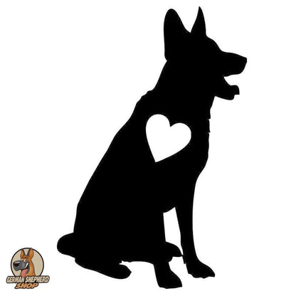 STICKERS/DECALS - German Shepherd Heart Love Vinyl Decal Car Sticker in Black, durable Vehicle Decals for dogs