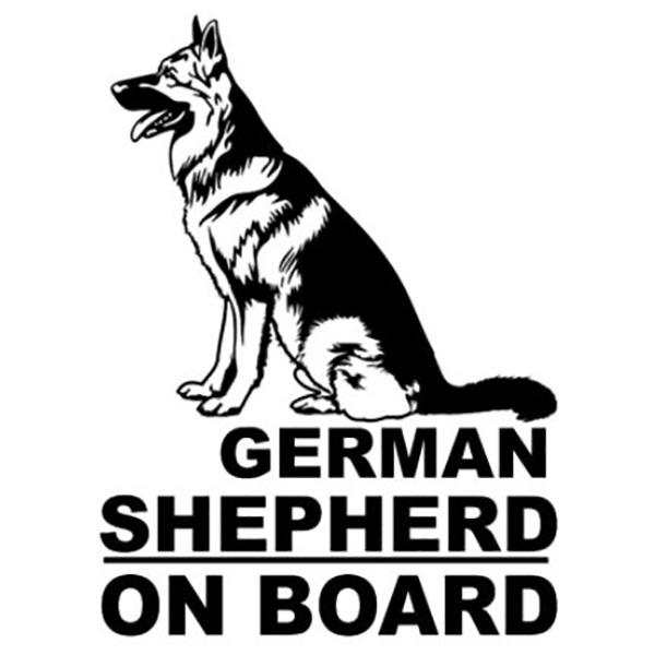 German Shepherd On Board - Sticker in , durable Vehicle Decals for dogs
