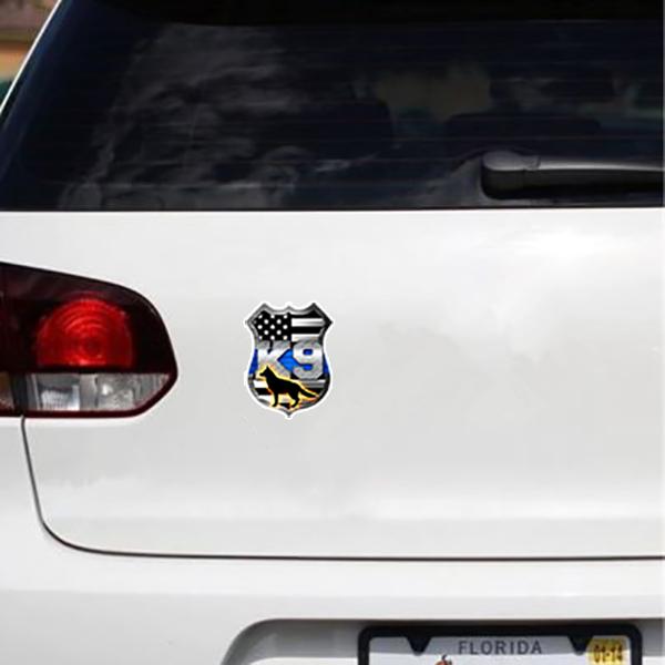 German Shepherd Thin Blue Line K9 Shield - Sticker in , durable Vehicle Decals for dogs