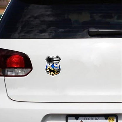 German Shepherd Thin Blue Line K9 Shield - Sticker in , durable Vehicle Decals for dogs