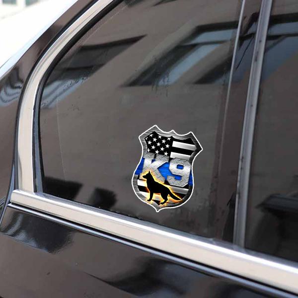 German Shepherd Thin Blue Line K9 Shield - Sticker Stickers German Shepherd Shop 