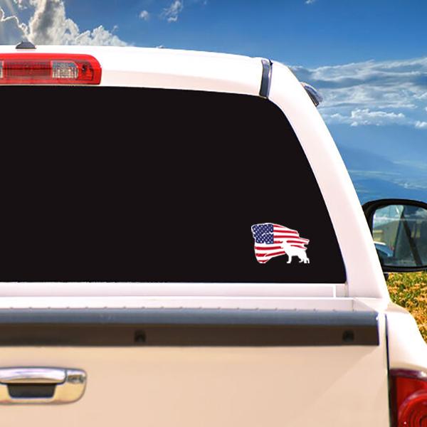 German Shepherd USA Flag 6" x 3.75" - Sticker Stickers German Shepherd Shop 