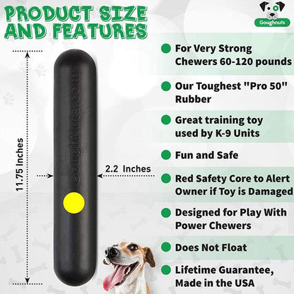 GOUGHNUTS - Virtually Indestructible Stick For Aggressive Power Chewers - Lifetime Guarantee in , durable Dog Toys for dogs