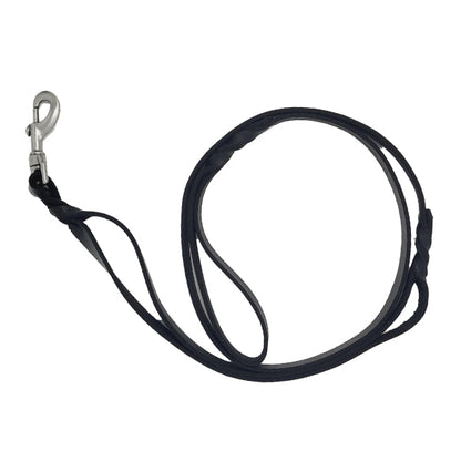 GSS - 6ft x 3/4" Heavy Duty Harness Leather Double-Handled Dog Leash with Stainless-Steel Clasp in Black, durable Pet Leashes for dogs