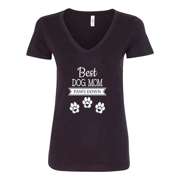 GSS - Best Dog Mom T-Shirts & Hoodie Shirts & Tops German Shepherd Shop Next Level Women's V-Neck Black S