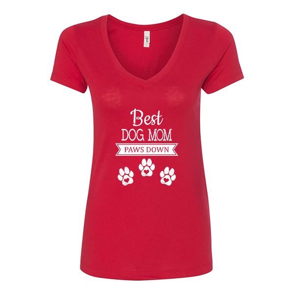 GSS - Best Dog Mom T-Shirts & Hoodie Shirts & Tops German Shepherd Shop Next Level Women's V-Neck Red S