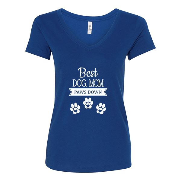 GSS - Best Dog Mom T-Shirts & Hoodie Shirts & Tops German Shepherd Shop Next Level Women's V-Neck Royal Blue S