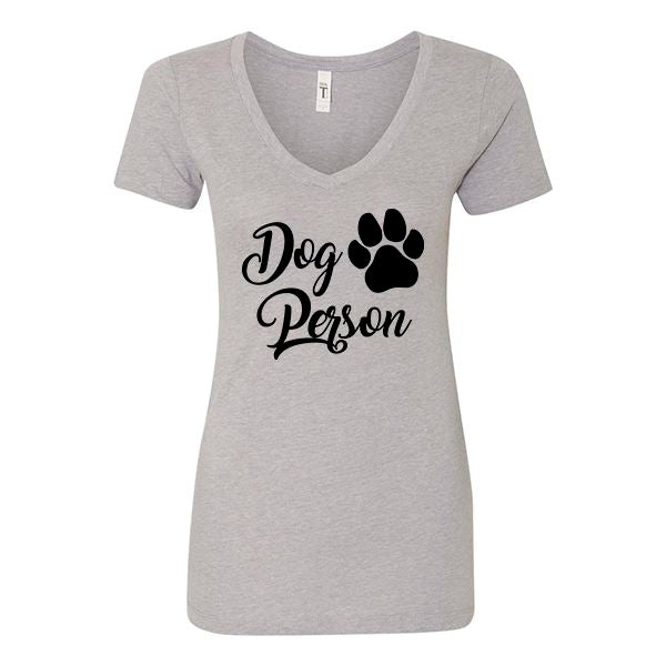 GSS - Dog Person T-Shirts & Hoodie Shirts & Tops German Shepherd Shop Next Level Woman's V-Neck Heather Gray S