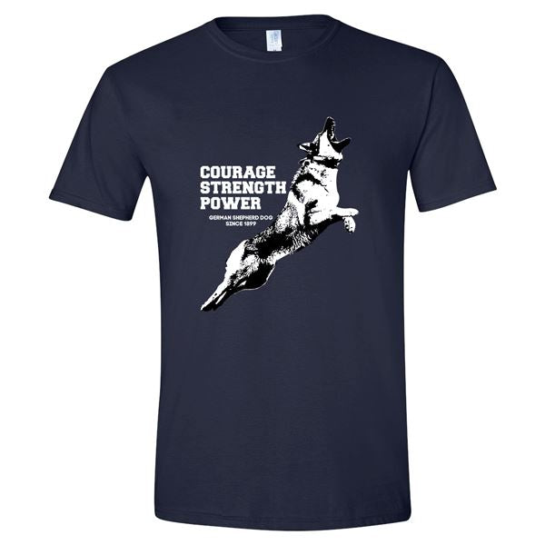 GSS - German Shepherd Courage T-Shirts & Hoodie German Shepherd Shop Gildan Men's Crewneck Navy Blue S