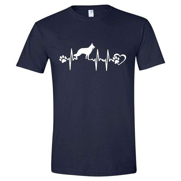 GSS - German Shepherd Heartbeat T-Shirts & Hoodie German Shepherd Shop Gildan Men's Crewneck Navy S