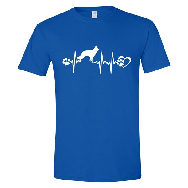 GSS - German Shepherd Heartbeat T-Shirts & Hoodie German Shepherd Shop Gildan Men's Crewneck Royal Blue S