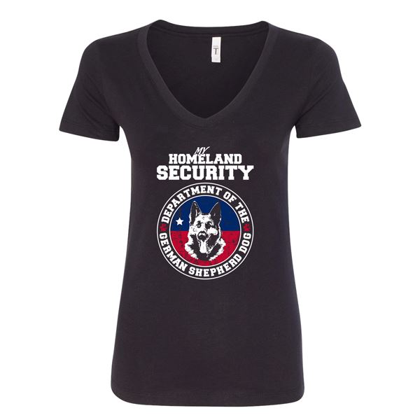 GSS - German Shepherd Homeland Security T-Shirts & Hoodie German Shepherd Shop Next Level Woman's V-Neck Black S